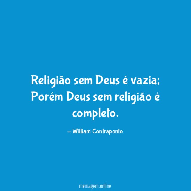 Religião sem Deus é vazia