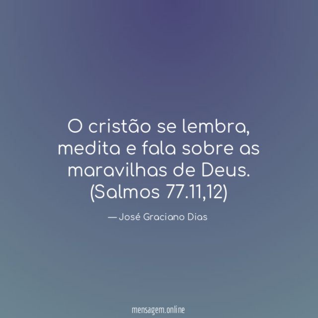 O cristão se lembra