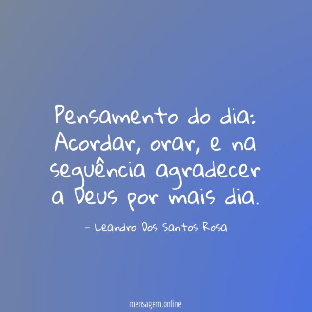Pensamento do dia