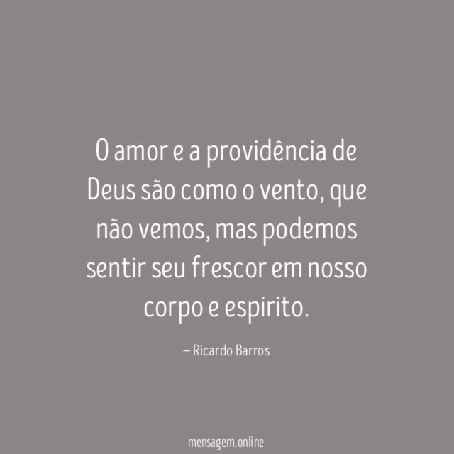 O amor e a providência de Deus são