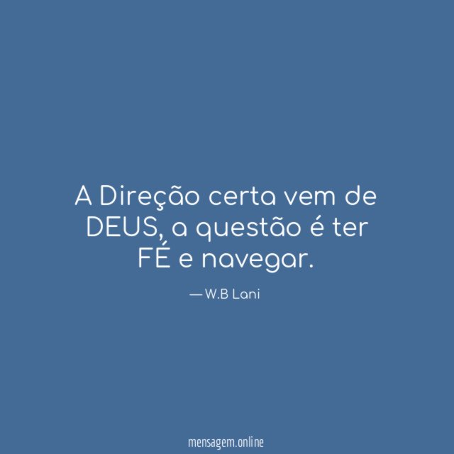 A Direção certa vem de DEUS