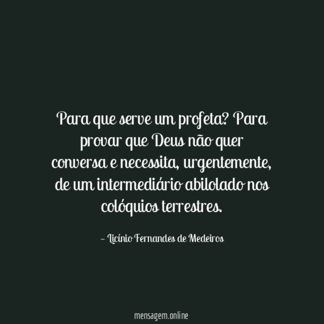 Para que serve um profeta