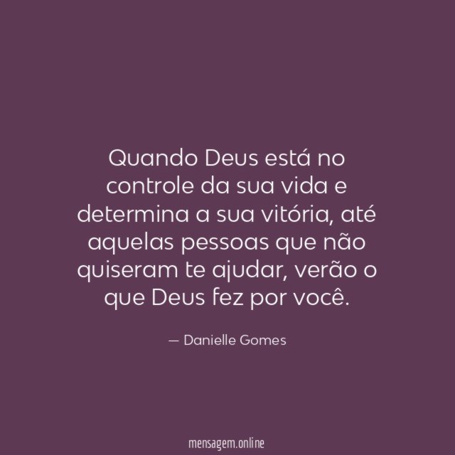 Quando Deus está no controle da sua vida