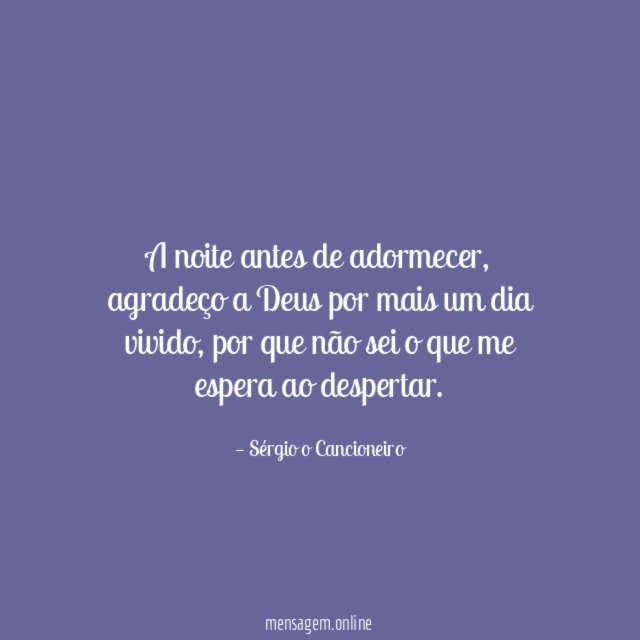 A noite antes de adormecer
