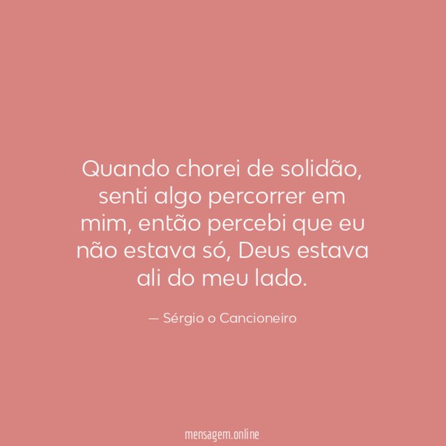 Quando chorei de solidão