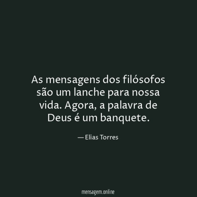 As mensagens dos filósofos são um lanche para nossa vida