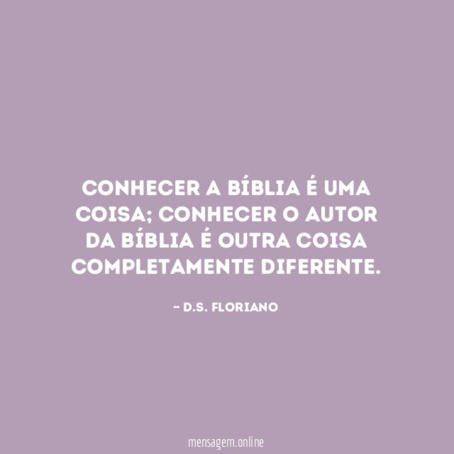 Conhecer a bíblia é uma coisa
