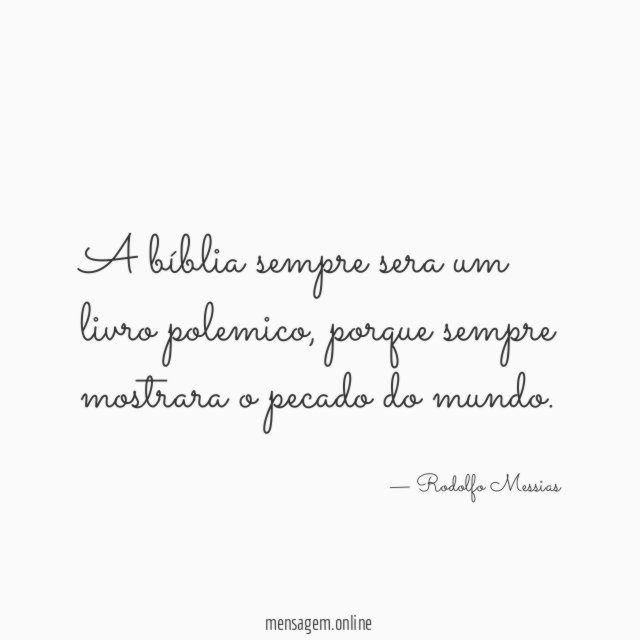 A bíblia sempre sera um livro polemico
