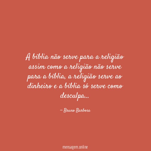 A bíblia não serve para a religião assim