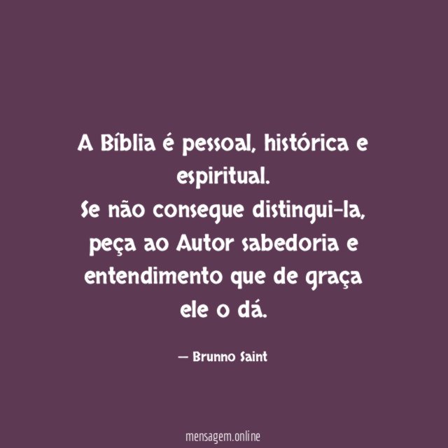 A Bíblia é pessoal