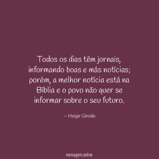 Todos os dias têm jornais