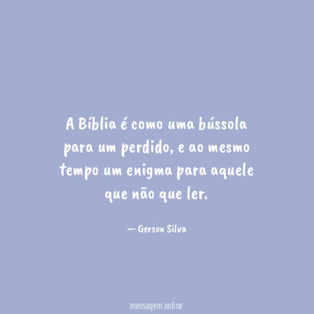 A Bíblia é como uma bússola para um perdido