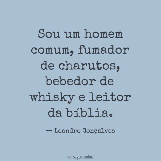 Sou um homem comum