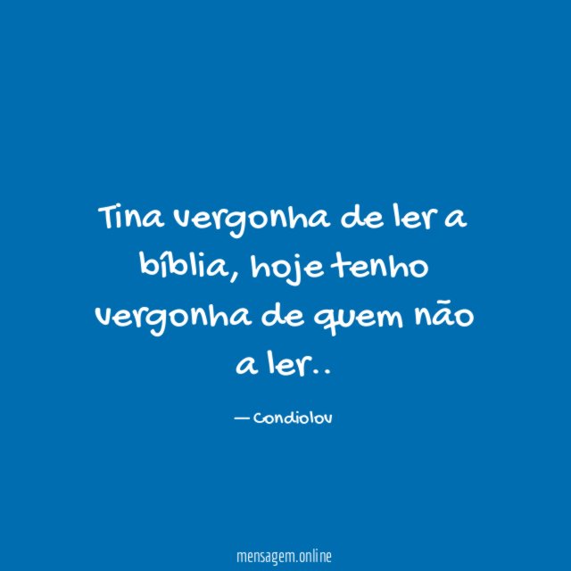 Tina vergonha de ler a bíblia