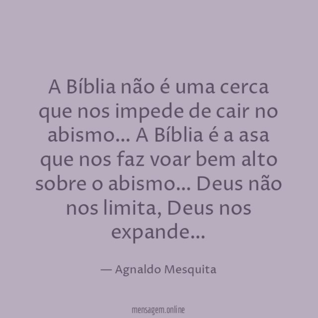 A Bíblia não é uma cerca que nos