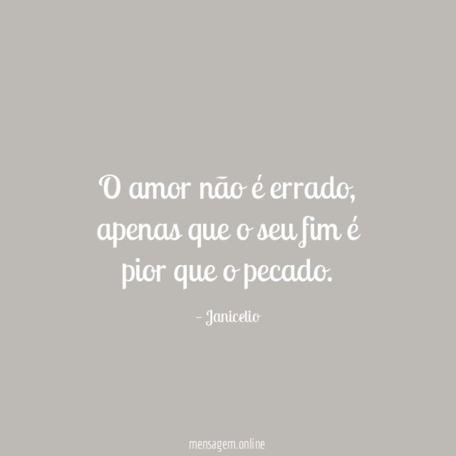 O amor não é errado