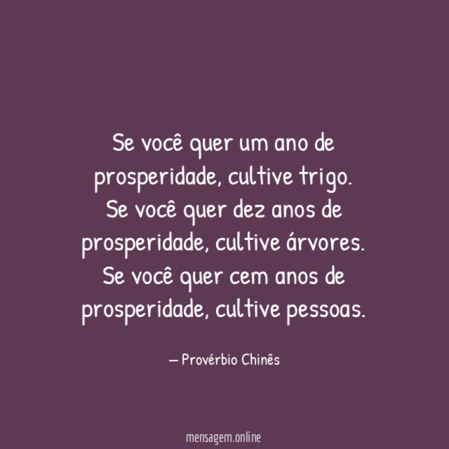 Se você quer um ano de prosperidade