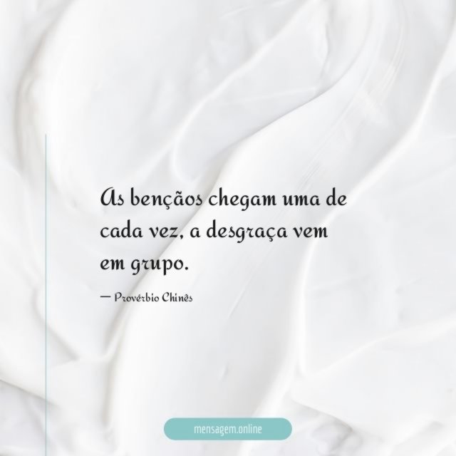 As bençãos chegam uma de cada vez