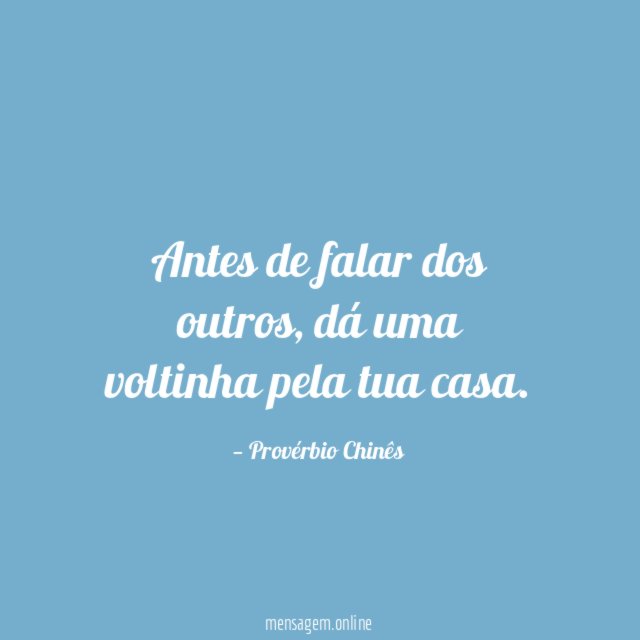 Antes de falar dos outros