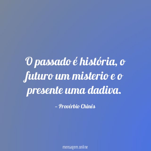 O passado é história