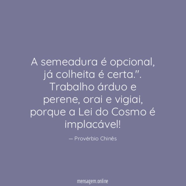 A semeadura é opcional