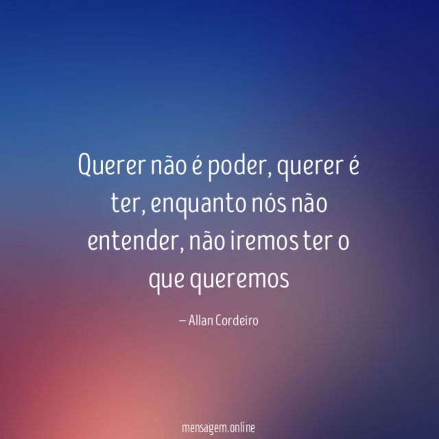 Querer não é poder