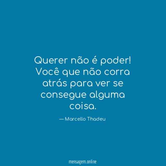 Querer não é poder
