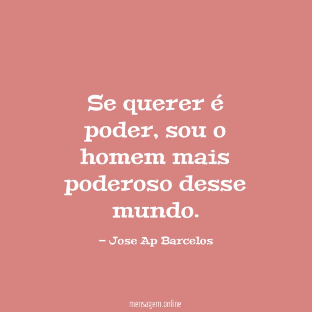 Se querer é poder
