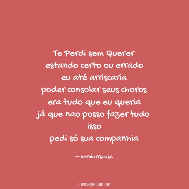 Te Perdi sem Querer