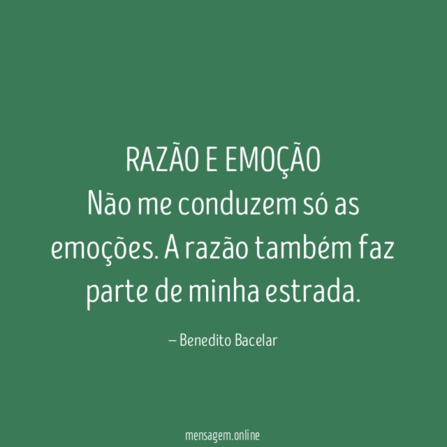 RAZÃO E EMOÇÃO