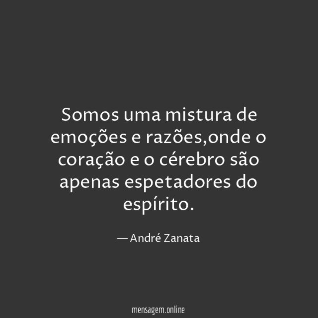 Somos uma mistura de emoções e razões