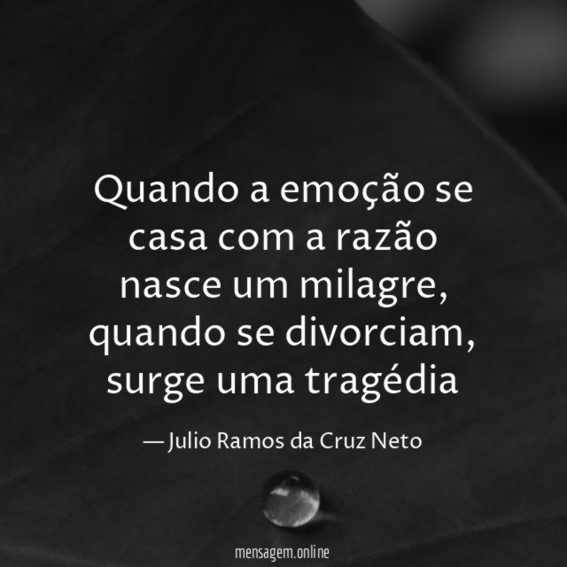 Quando a emoção se casa com a razão
