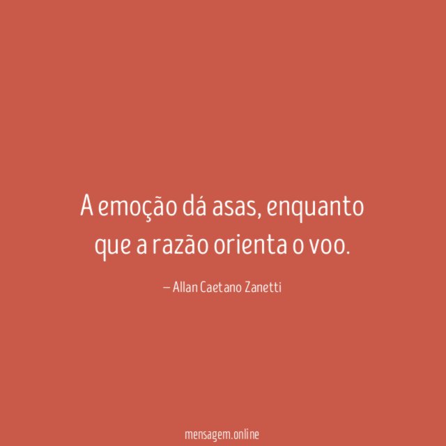A emoção dá asas