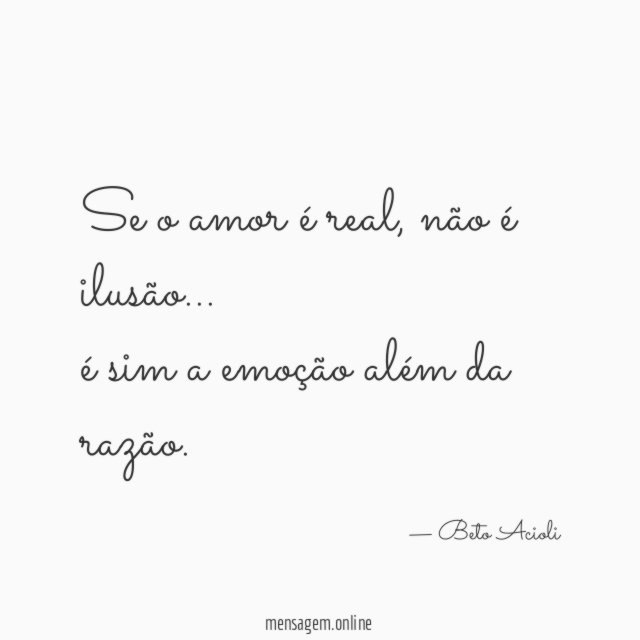 Se o amor é real