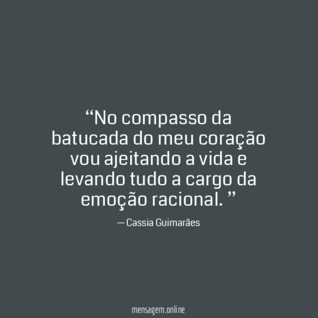 No compasso da batucada do meu coração vou
