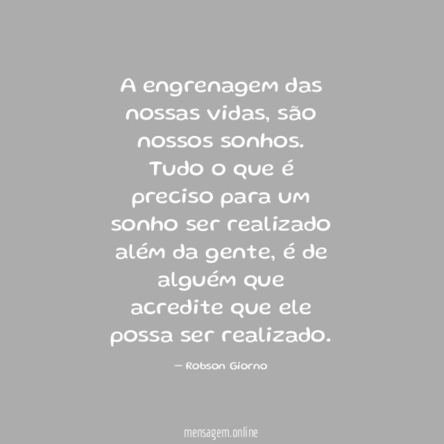 A engrenagem das nossas vidas