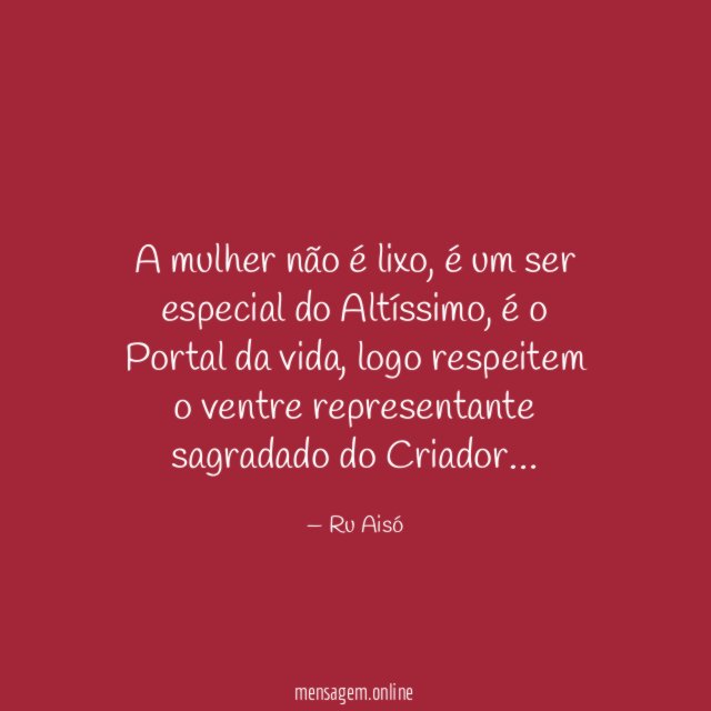 A mulher não é lixo