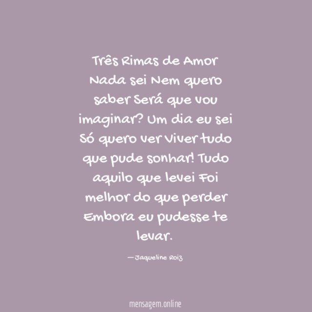 Três Rimas de Amor