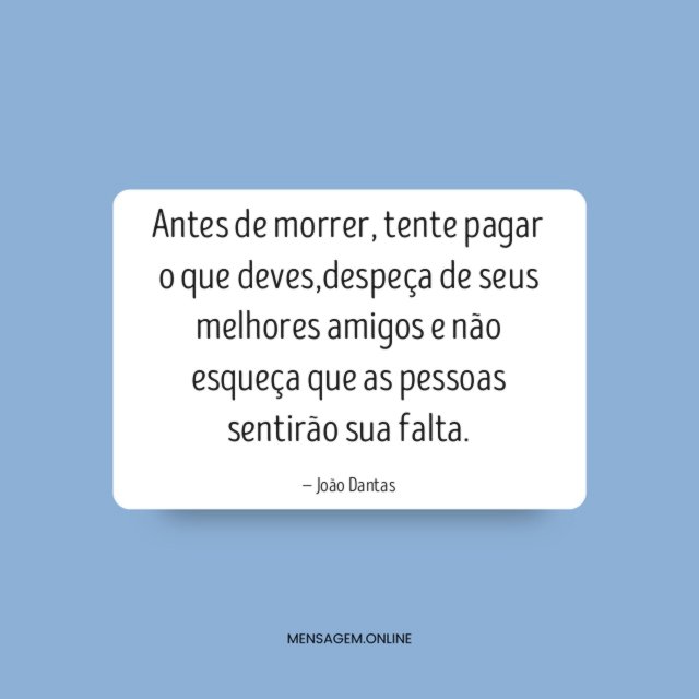 Antes de morrer
