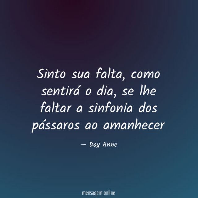 Sinto sua falta