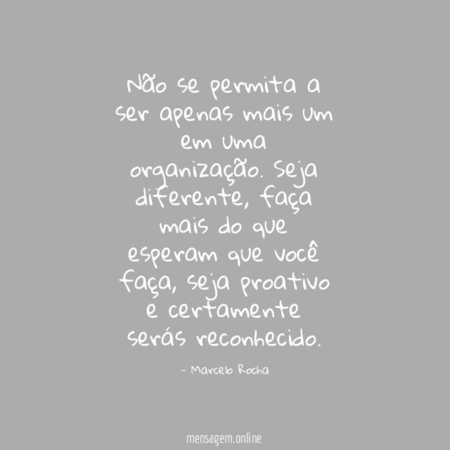 Não se permita a ser apenas mais um