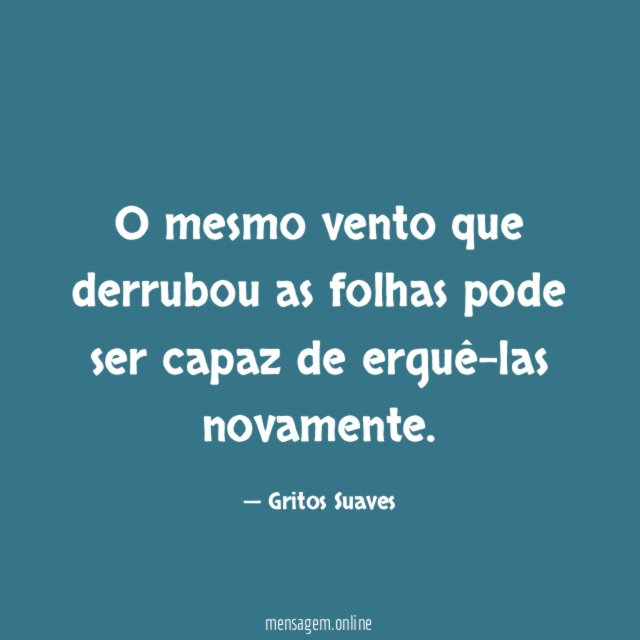 O mesmo vento que derrubou as folhas pode