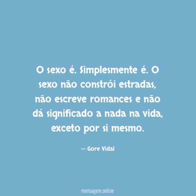 O sexo é