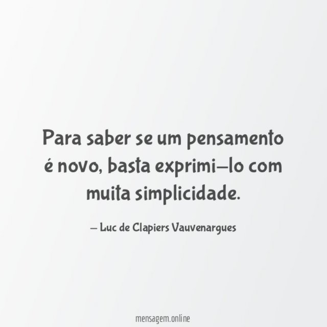 Para saber se um pensamento é novo
