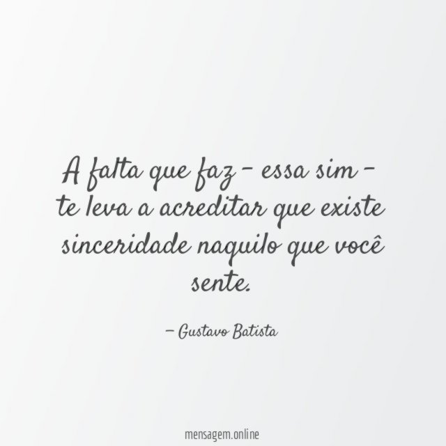 A falta que faz - essa sim -