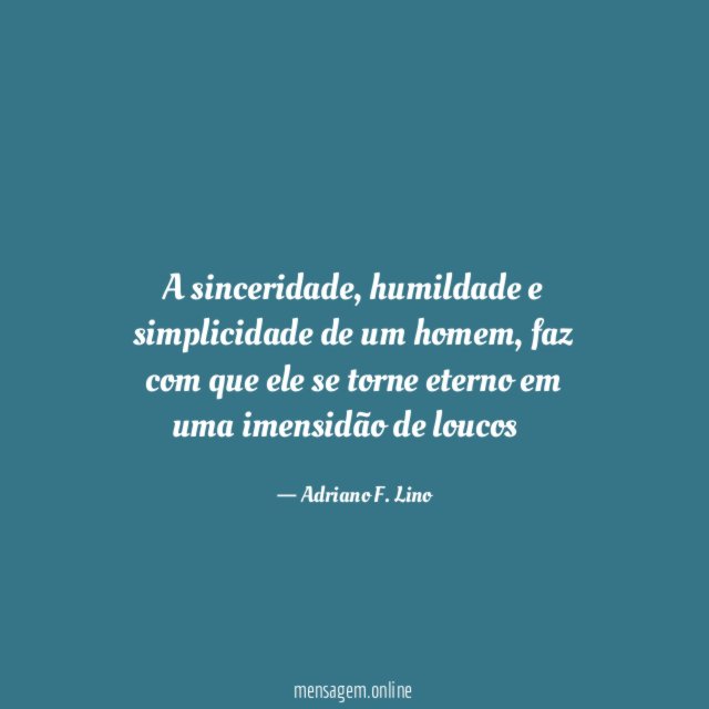 A sinceridade