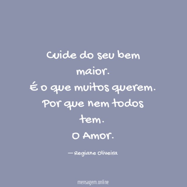 Cuide do seu bem maior