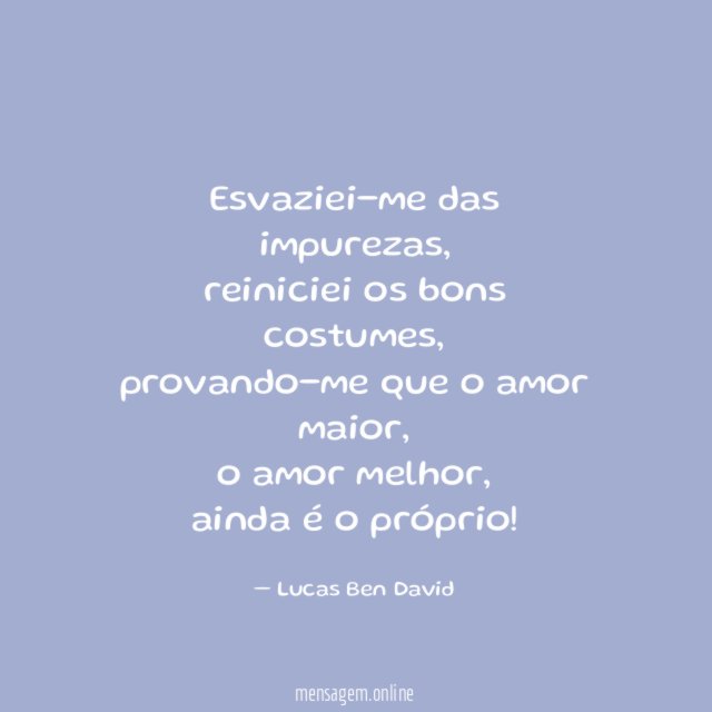 Esvaziei-me das impurezas
