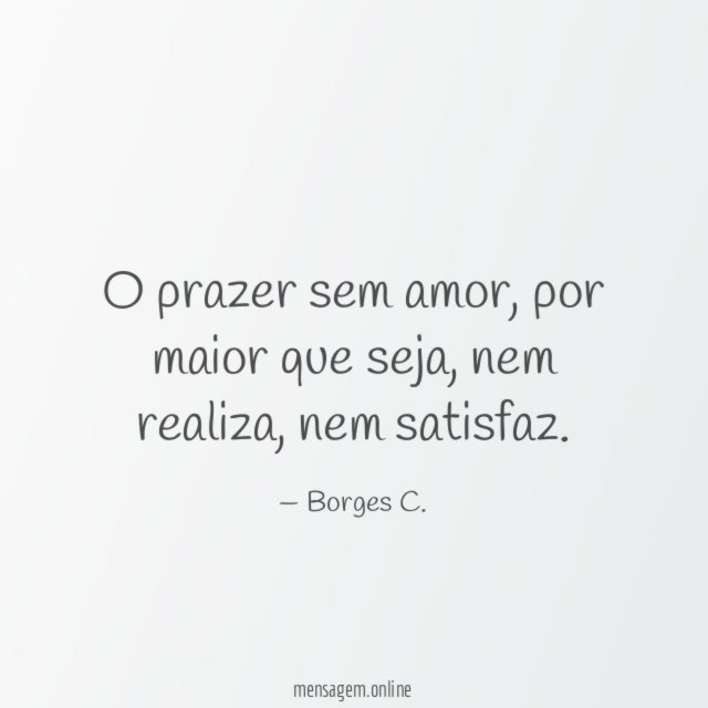 O prazer sem amor