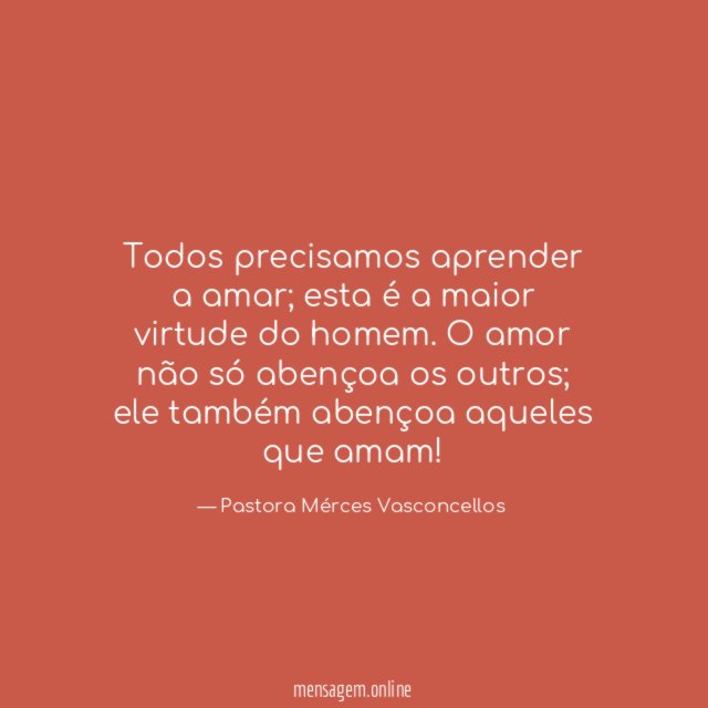 Todos precisamos aprender a amar